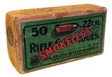 Collectible Ammo: Sealed Box Winchester Repeating Arms Co. .22 Short Smokeless Target Cartridges Greaseless Bullets - 1 of 9