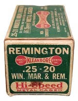 Collectible Ammo: Full Box Remington Arms Co. Kleanbore .25-20 Win. Mar. & Rem. Hi-Speed Metal Cased Delayed Mushroom 60grs - 80HM - 5 of 8