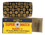 Collectible Ammo: Full Box 500 Rounds Western Super Match Mark II 22 L.R. Cartridges 40 Grain - 8 of 10