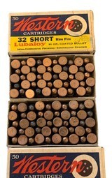 Collectible Ammo Two Full Boxes of 50 Rounds Western Cartridges Lubaloy 32 Short Rimfire 80 Grain 100 Rounds Total - 2 of 10