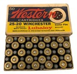 Collectible Ammo Full Box: Western Cartidges 25-20 Winchester 86 Grain Soft Point Lubaloy - 9 of 10