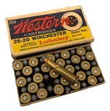 Collectible Ammo Full Box: Western Cartidges 25-20 Winchester 86 Grain Soft Point Lubaloy - 1 of 10