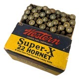 Collectible Ammo: Mixed Box 50 Rounds of Western Super X 22 Hornet 46 Grain Lubaloy HP and SP - 1 of 8