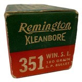 Collectible Ammo: Mixed Box Remington Kleanbore .351 Win Self Loading
180 GN SP #7435 - 3 of 7