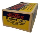 Collectible Ammo: Full Box Western Cartridges .38 Short Colt 130 GN Lubaloy Western #38SCP - 6 of 8