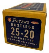 Collectible Ammo: Full Box 50 Peters Rustless .25-20 Winchester 86 GN Soft Point Peters #2553 - 5 of 7