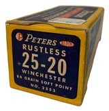 Collectible Ammo: Full Box 50 Peters Rustless .25-20 Winchester 86 GN Soft Point Peters #2553 - 3 of 7