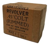 Collectible Ammo Full Sealed Box: 12 Cartridges of WWII .45 Colt for .45 New Service Colt Revolver Dated May 4th 1944 I.G Canada - 2 of 6