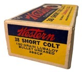 Collectible Ammo: Full Box 50 Rounds of Western .38 Short Colt 130 Gn Lubaloy FMJ Western 38SCP - 7 of 9