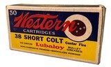 Collectible Ammo: Full Box 50 Rounds of Western .38 Short Colt 130 Gn Lubaloy FMJ Western 38SCP - 4 of 9