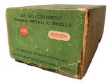 Collectible Ammo Full Box: 50 Remington UMC .45 Government Primed Metallic Shells REM #409-A - 7 of 8