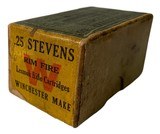 Collectible Ammo: Partial Box 26 Rounds of Winchester .25 Stevens in Lesmok Box - 3 of 8