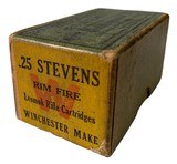 Collectible Ammo: Partial Box 26 Rounds of Winchester .25 Stevens in Lesmok Box - 5 of 8