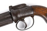 Antique Engraved British Six-Shot Pepperbox .36 Caliber with Birmingham Proof Marks - 7 of 16