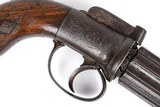 Antique Engraved British Six-Shot Pepperbox .36 Caliber with Birmingham Proof Marks - 3 of 16