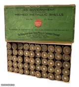 Collectible Ammo: Full Box 50 Remington UMC .45 Government Primed Metallic Shells REM #409-A - 1 of 9