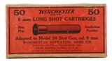 Collectible Ammo: Full Box 50 Rounds of Winchester 9mm Long Shot Adapted to Model 36 Shot Gun Cal 9mm Sealed - 1 of 6