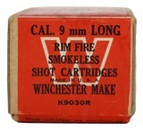 Collectible Ammo: Full Box 50 Rounds of Winchester 9mm Long Shot Adapted to Model 36 Shot Gun Cal 9mm Sealed - 3 of 6