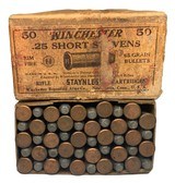 Collectible Ammo: Partial Box 49 Rounds of Winchester .25 Short Stevens 65 Grain Staynless - 1 of 8