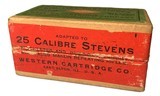 Collectible Ammo: Full Box 50 Rounds of Western 25 Cal. Stevens 65 Grain Bullet Western #K1314T (.25 Stevens) - 3 of 8