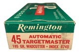 Collectible Ammo: Full Box 50 Cartridges of Remington Automatic TargetMaster 185 GR. Wadcutter REM #6745 - 2 of 7