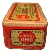 Collectible Ammo: Full Box 50 Rounds of Remington UMC .22 Automatic Rifle for Winchester 1903 - 5 of 7