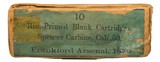 Collectible Ammo: Full Sealed Box 10 Frankford Arsenal Rim Primed Blank Cartridges For Spencer Carbine Cal .50 Dated 1870 - 1 of 6