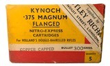 Collectible Ammo: Full Box 5 Kynoch .375 Magnum Flanged Nitro Express Cartridges For Hollands Double Barreled Rifles Copper Capped 300 Grns. Dated 19 - 2 of 10