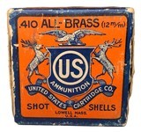 Collectible Ammo: Full Box of US .410 ALL BRASS 12 m/m Shot 4C Shot shells - 1 of 7