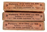 Collectible Ammo: Partial/Mixed Boxes 43 Rounds of Peters .30-40 Krag and Win. -220 Grs. Adapted Krag Jorgensen and Winchester Model 1895 Peter #3068 - 1 of 8