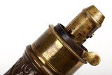 Ornate Antique Powder Flask, Marked on Spout Hawksley - 9 of 10