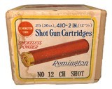 Collectible Ammo: Full Box 25 Rounds Of Remington UMC .410 Ga 2" No 12 CH Shot - 2 of 7