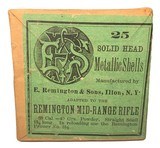 Collectible Ammo: 25 Pieces of E. Remington & Sons .38 Cal Mid Range Rifle Metallic Shells - 1 of 7