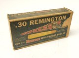 Collectible Ammo: Partial Box - 19 Rounds of .30 Remington Express Mushroom Bullet 165grs for Remington Model 8 Autoloading & Model 14 Repeating Rifle - 1 of 8