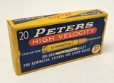 Collectible Ammo: Full Box - 20 Rounds of Peters High Velocity Centerfire .35 Remington Smokeless 200gr. Metal Cased Bullet - No. 3583 - 1 of 12
