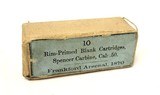 Collectible Ammo: Sealed Box - 10 Rounds of Rim-Primed Blank Cartridges, Spencer Carbine, Cal: .50. - Frankford Arsenal, 1870 - 1 of 5