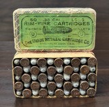 Collectible Ammo: Full Box - 50 Rounds of .38 Caliber Long Rim-Fire - The Union Metallic Cartridge Co. Swaged Bullets - 7 of 9