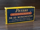 Collectible Ammo: Full Box - 20 Rounds of Peters Rustless .38-55 Winchester 255 gr. Soft Point Ammo - 1 of 6