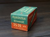 Collectible Ammo: Full Box - 50 Rounds of Remington Kleanbore .25-20 Winchester Hi Speed 60 gr. Mushroom Bullet - 3 of 6