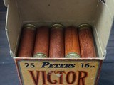 Collectible Ammo: Full Box - 25 Rounds of Peters Victor Rustless 16 Gauge 2-3/4 IN. #8 Shot Shotgun Ammo - 5 of 6