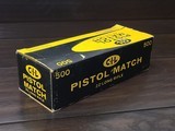 Collectible Ammo: Full Carton - 500 Rounds of C-I-L Pistol Match .22 Long Rifle - Canadian Industries Limited - 2 of 9