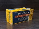 Collectible Ammo: Full Carton
500 Rounds of Peters Rustless .22 Long Rifle Rimfire Cartridges No. 2279
"Army Lot" Stamped