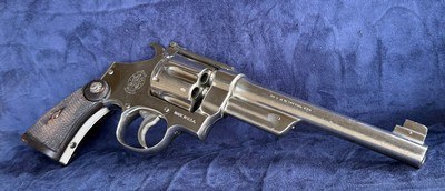 **PRE-WAR** 1938 Smith and Wesson S&W Nickel 38/44 OUTDOORSMAN 6.5