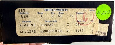 **FANTASTIC** Lettered Lew Horton Smith and Wesson S&W No Dash 624 with 3