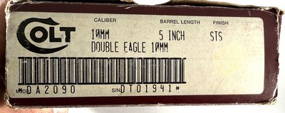 **AWESOME** 1990 Colt Double Eagle DA pistol chambered in rare 10mm. Excellent condition with original box! - Image 3 of 20