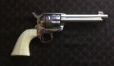 Pristine Colt SAA, 2nd gen, .45 LC, Nickel, mgf 1959, with Mastodon Ivory Grips - 2 of 12