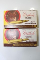 Weatherby .224 W.M. Weatherby Magnum Unprimed Brass 2 Boxes Total 38pcs. NEW IN BOX - 1 of 3