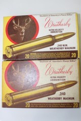 Weatherby .240 W.M. Weatherby Magnum Unprimed Brass 2 Boxes Total 40pcs. NEW IN BOX - 1 of 6