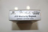 Weatherby .416 W.M. Weatherby Magnum Unprimed Brass 1 Box Total 20pcs. NEW IN BOX - 2 of 3