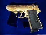WALTHER / INTERARMS PPK/S .380 FACTORY ENGRAVED 24K GOLD *****NEW IN GENUINE LEATHER CASE***** - 5 of 14